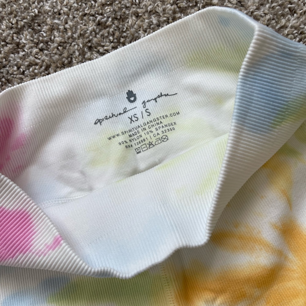 Spiritual Gangster tie dye rubbed bike shorts - Picture 3 of 3